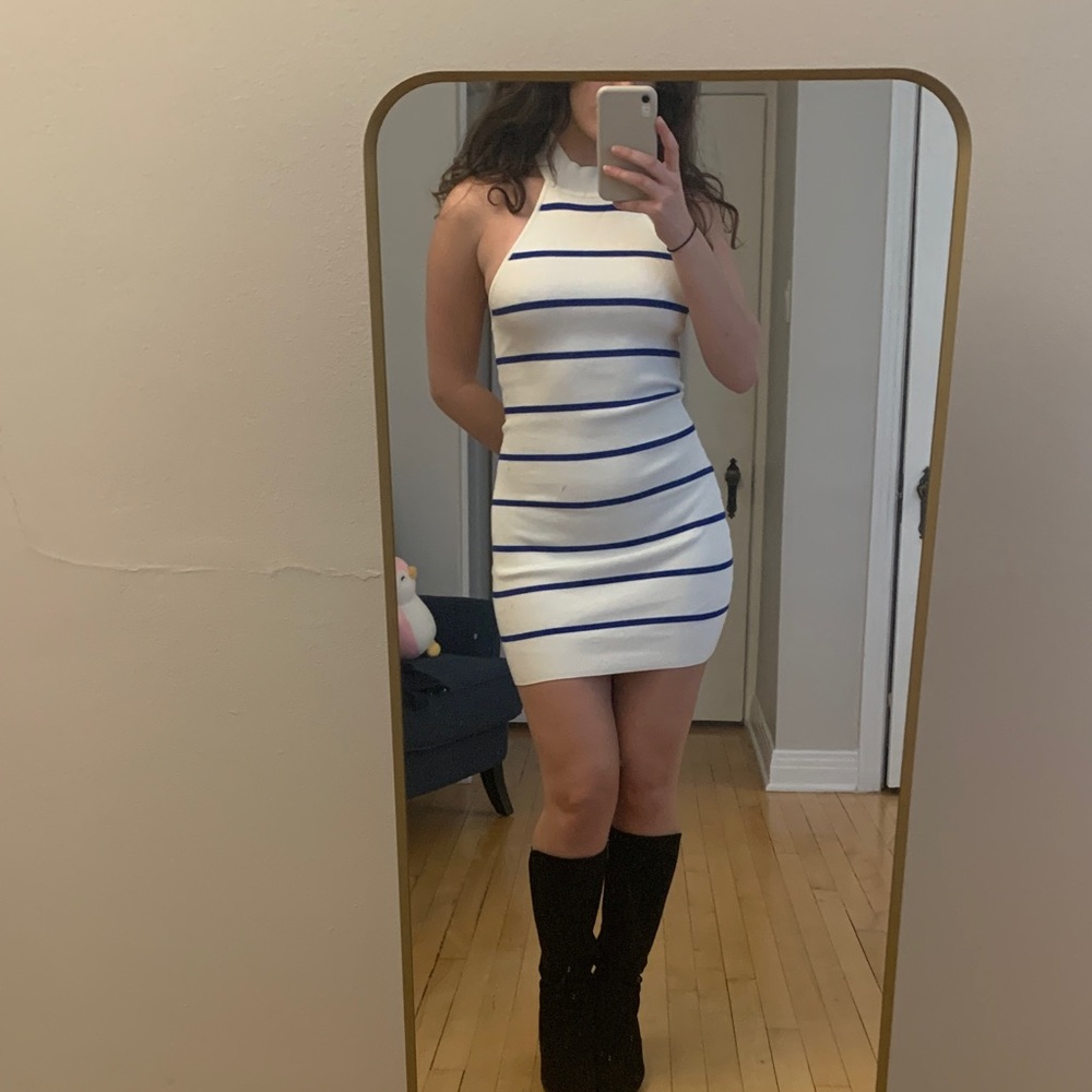 Dynamite Striped Halter Dress